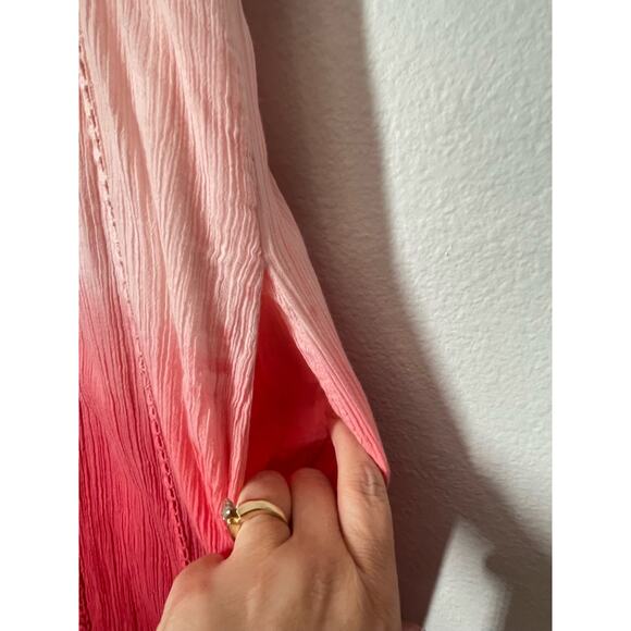 Tommy Bahama Ombre Dip Dye Maxi Dress Cotton Womens Small Pockets Pink Beachy - Picture 6 of 7